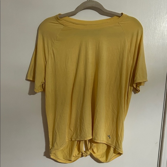 JoyLab Tops - JoyLab Yellow Short Sleeve Knot Hem Tee